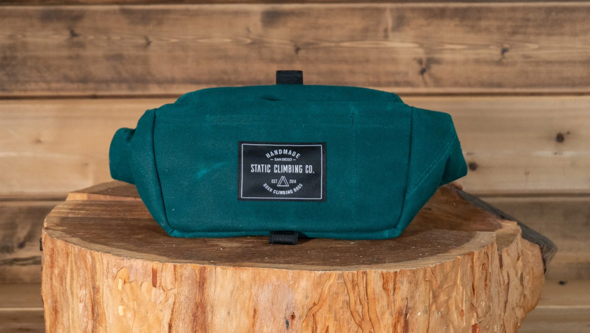 Waxed Canvas Chalk Bucket | EMERALD — △STΛTIC Climbing
